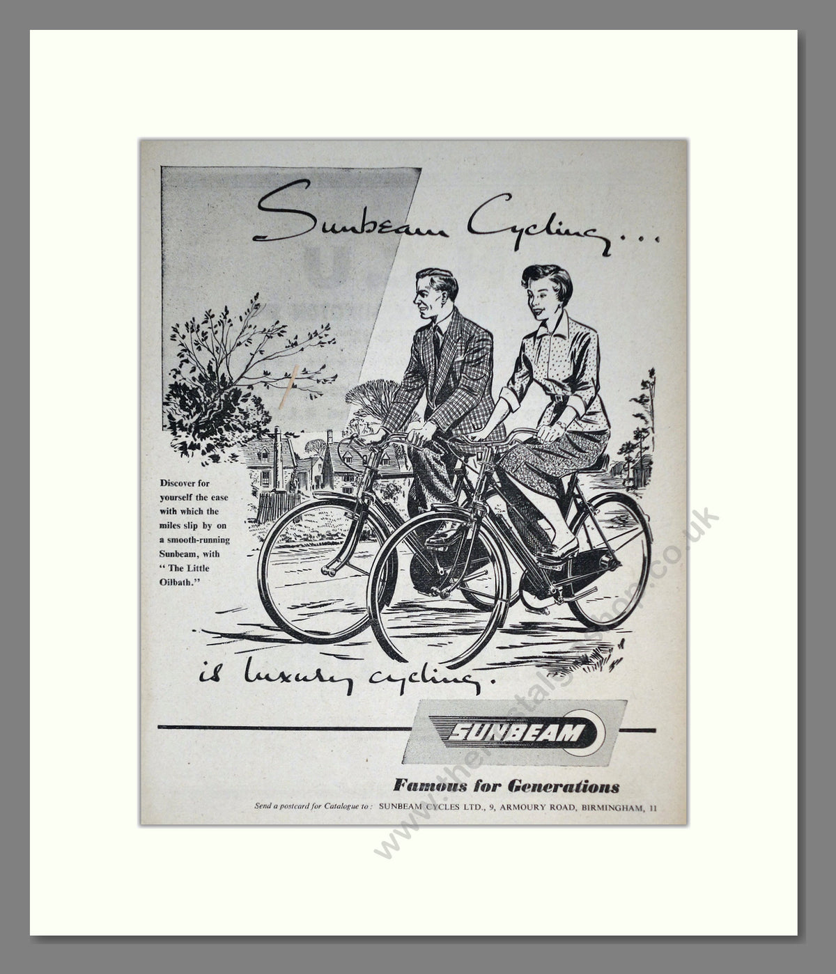 Sunbeam Cycles. Original Advert 1953 (ref AD69065)