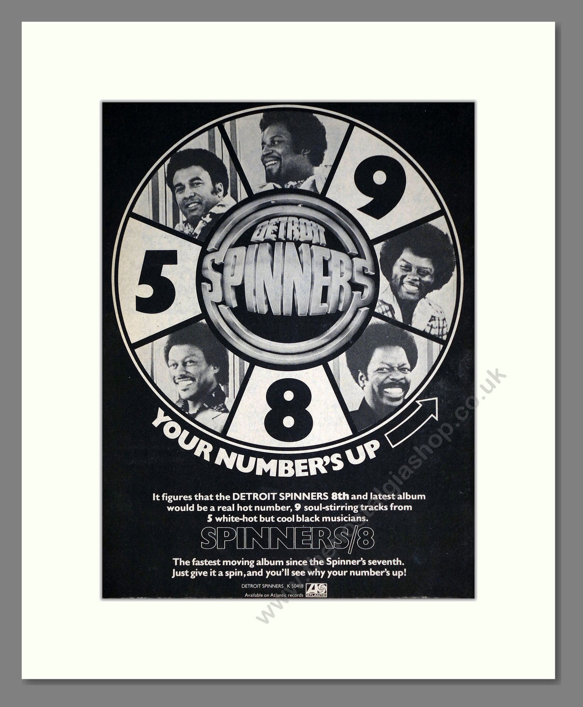 Detroit Spinners, Your Number's Up. 1978 Original Advert (ref AD68958)