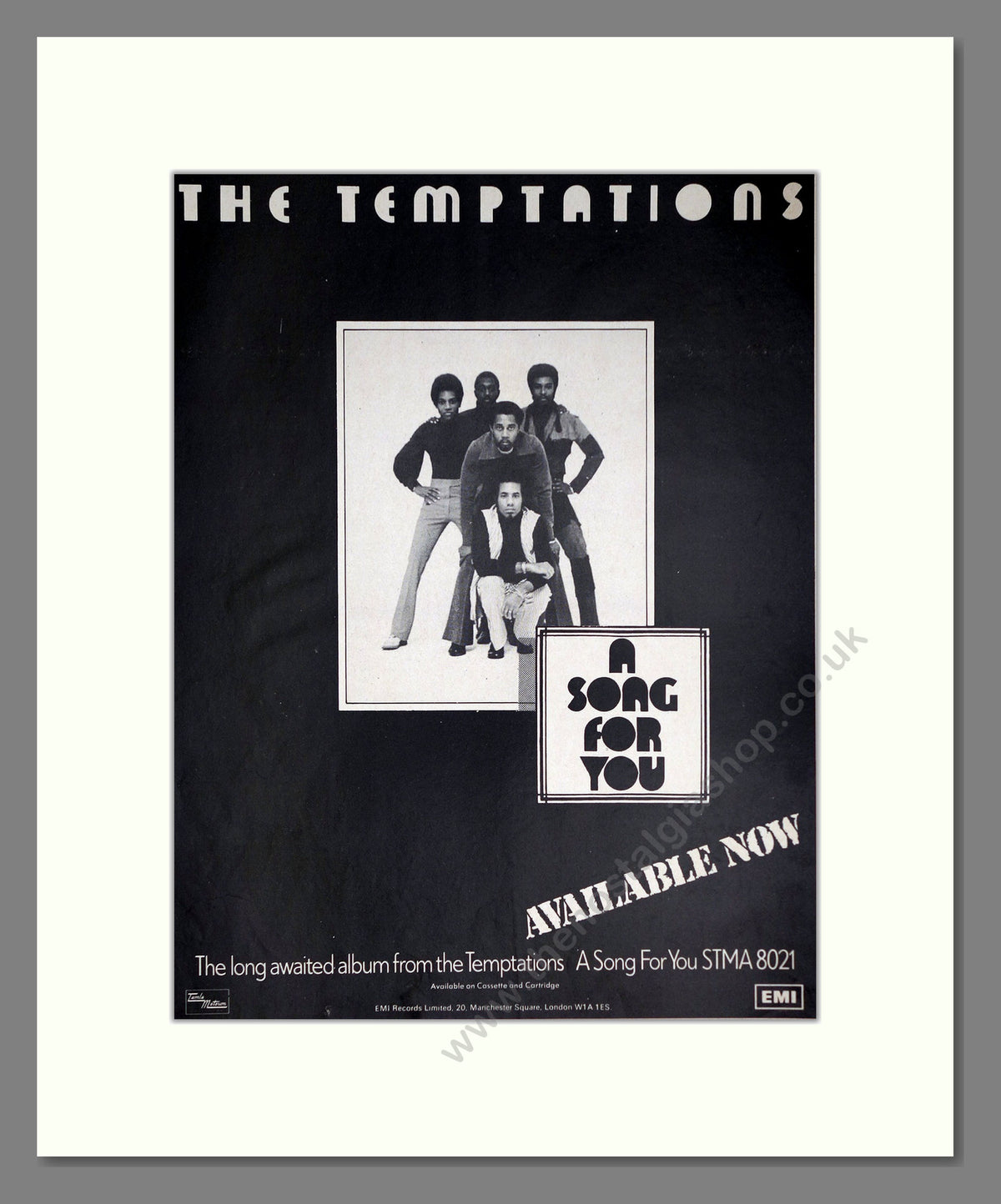 The Temptations, A Song For You. 1975 Original Advert (ref AD68960)
