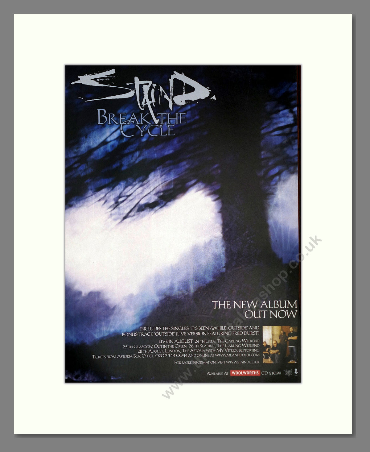 Staind. Break The Cycle. 2001 Original Advert (ref AD68993)