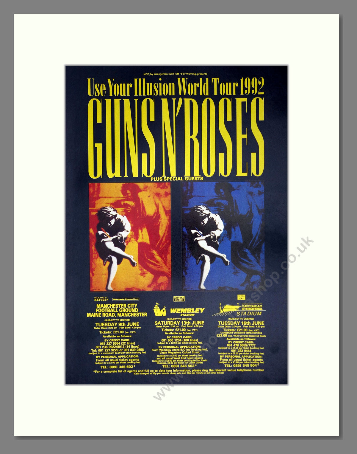 Guns N' Roses Illusions World Tour. 1992 Original Advert (ref AD69001)