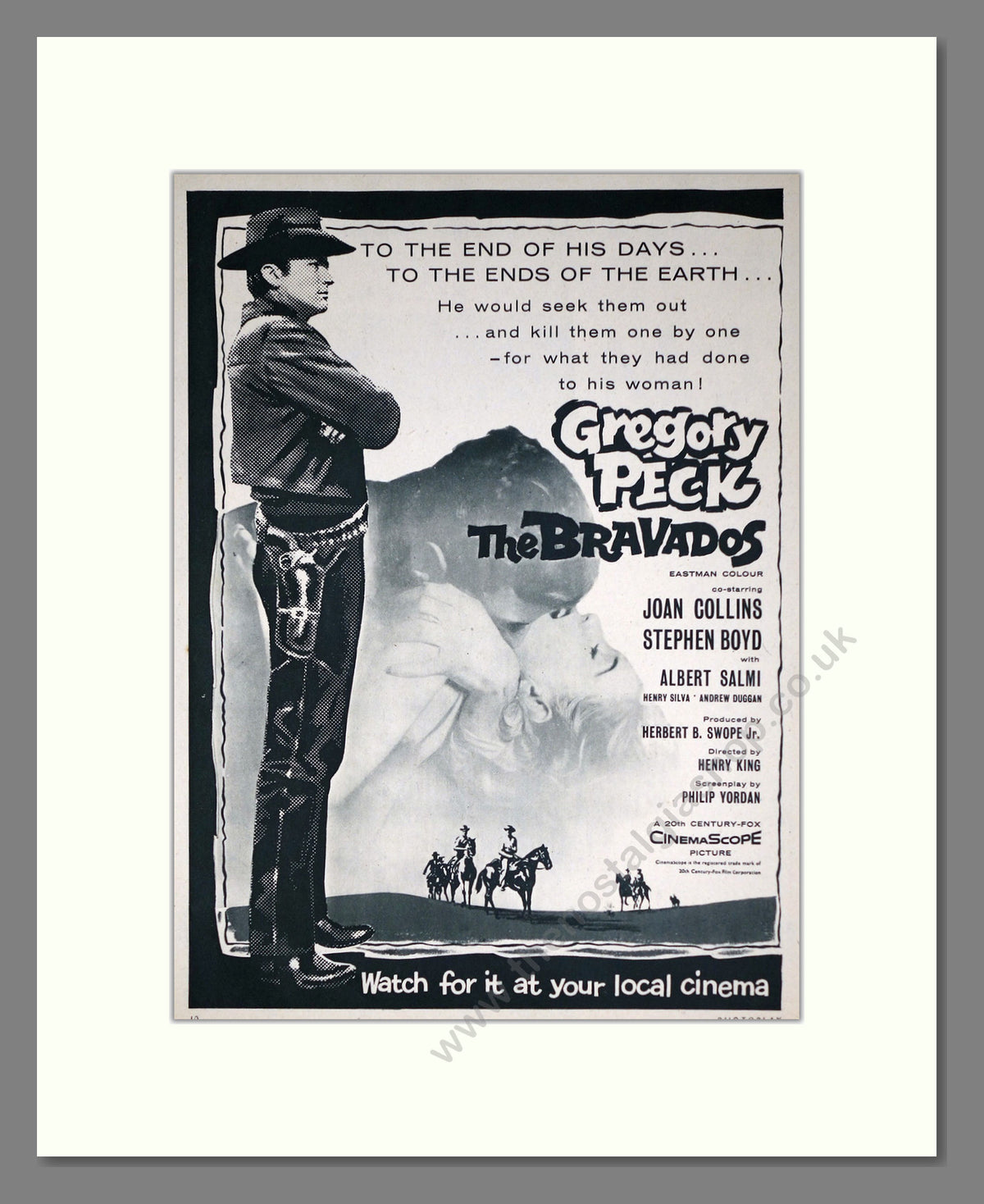 The Bravados, Gregory Peck. Original Advert 1958 (ref AD69103)