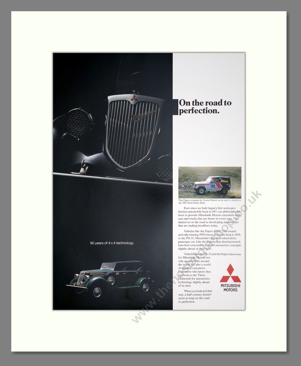 Mitsubishi, On The Road To Perfection. Original Advert 1985 (ref AD304189)