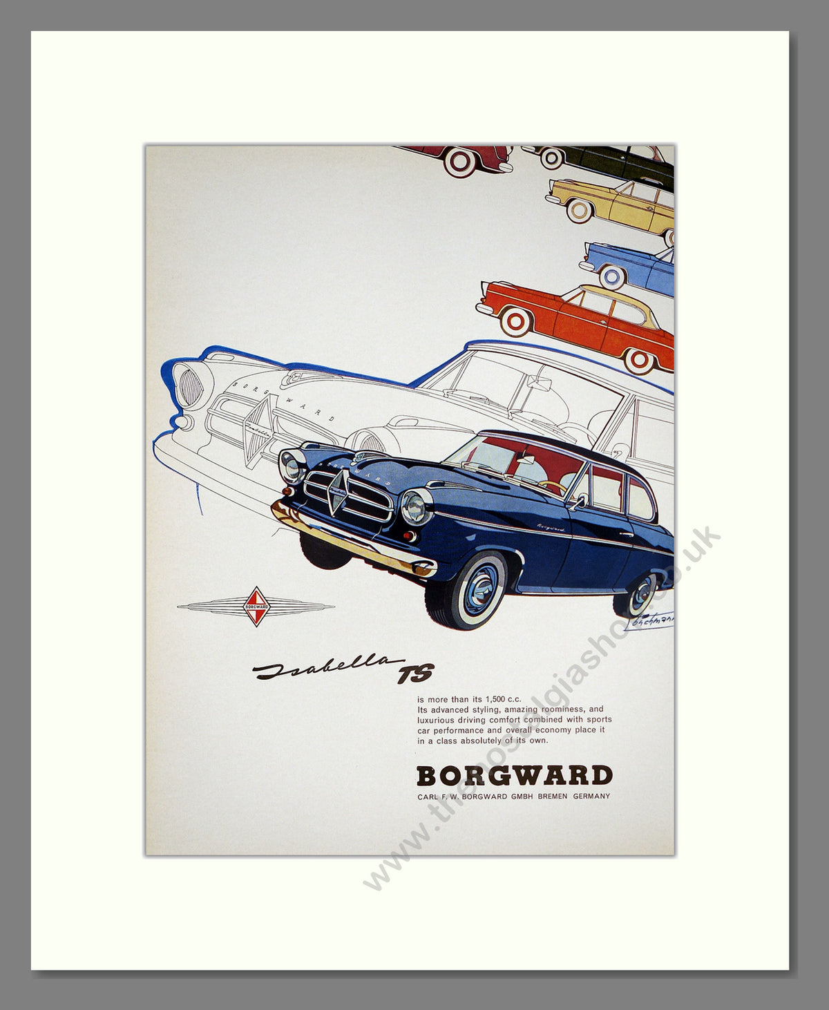 Borgward Isabella TS. Original Advert 1957 (ref AD304192)