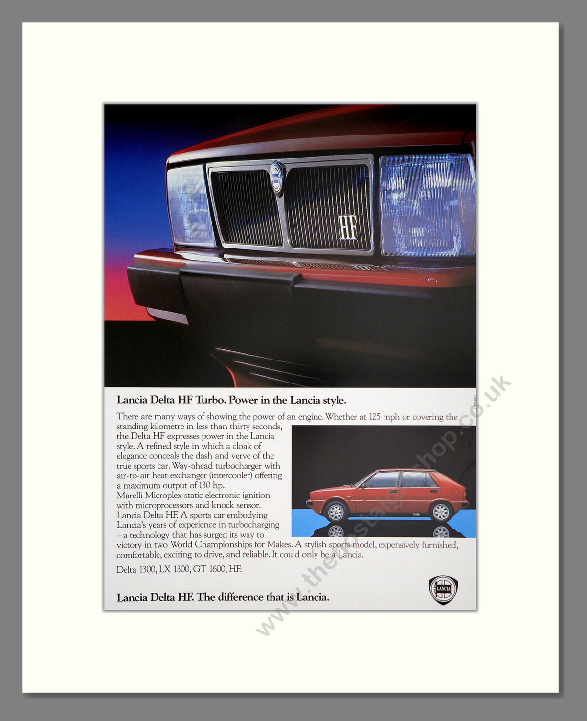 Lancia Delta HF Turbo. Original Advert 1984 (ref AD304228)