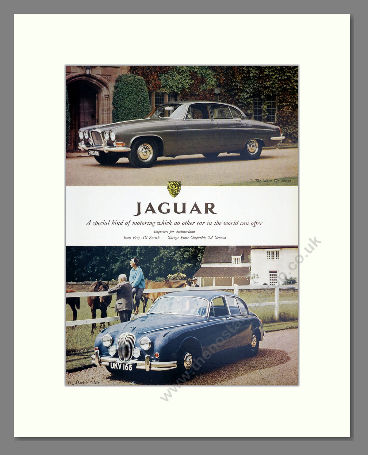 Jaguar Mark2 Saloon, & Mark Ten Saloon. Original Advert 1961 (ref AD304231)