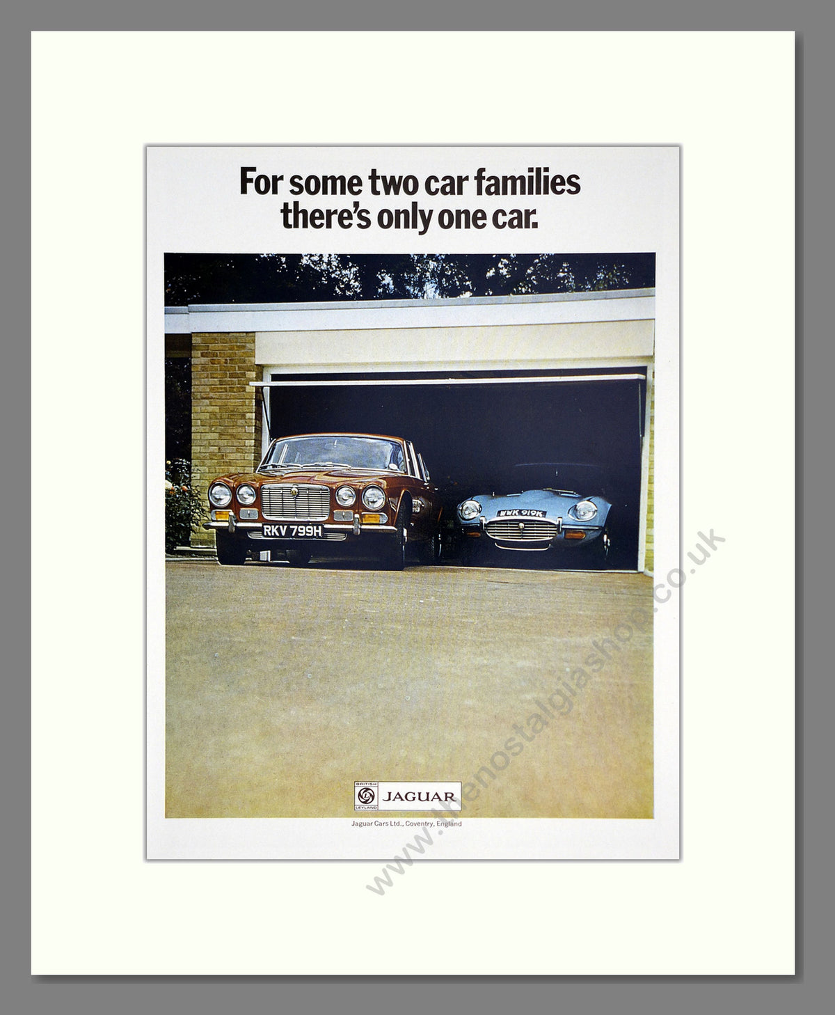 Jaguar XJ & E-Type. Original Advert 1971 (ref AD304235)