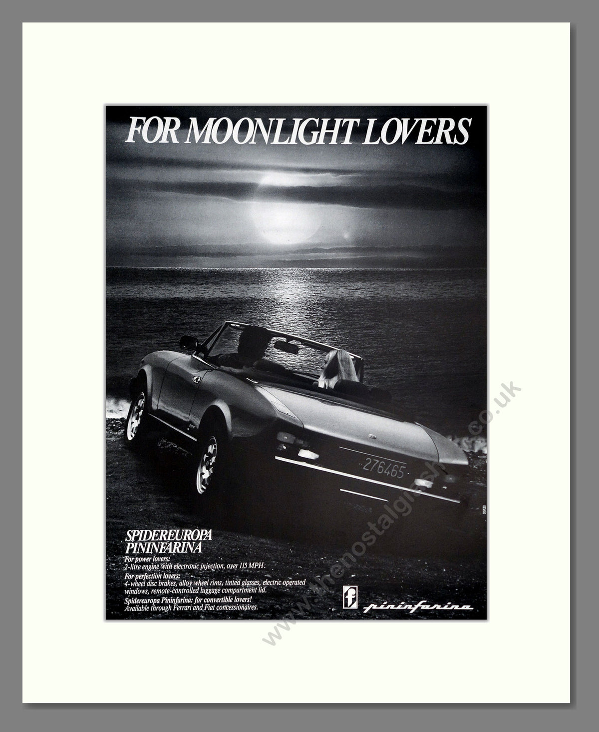 Pininfarina Spider Europa. Original Advert 1984 (ref AD304243)