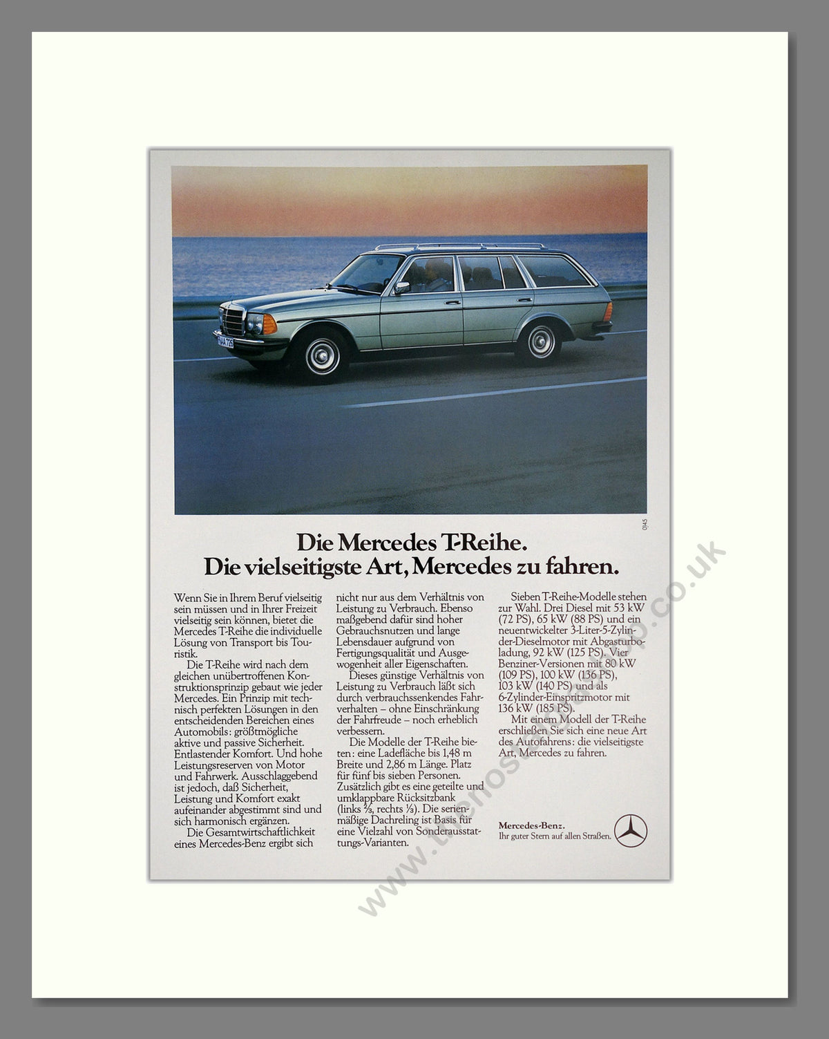 Mercedes-Benz. Original German Advert 1980 (ref AD304250)