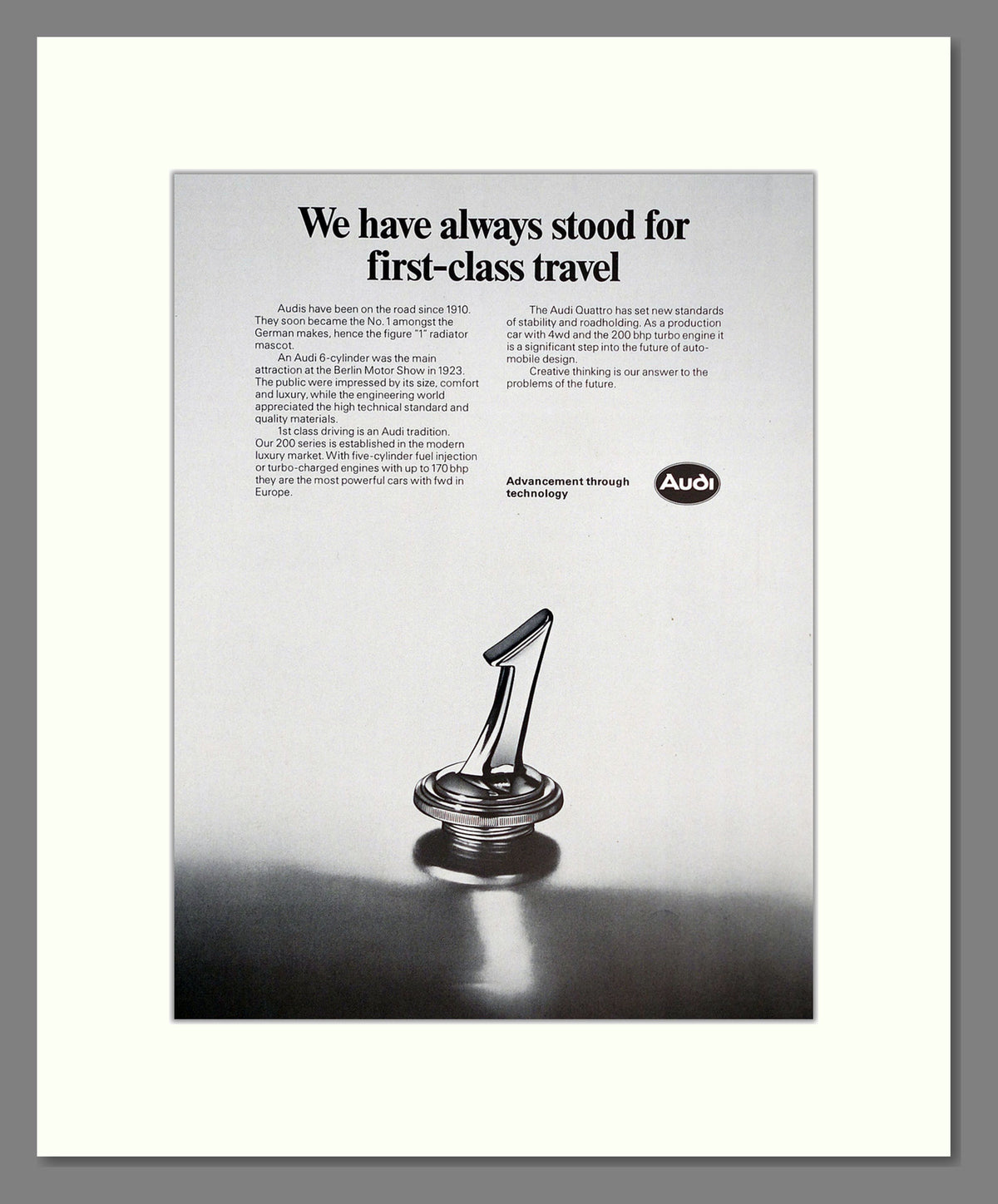 Audi. Original Advert 1982 (ref AD304259)