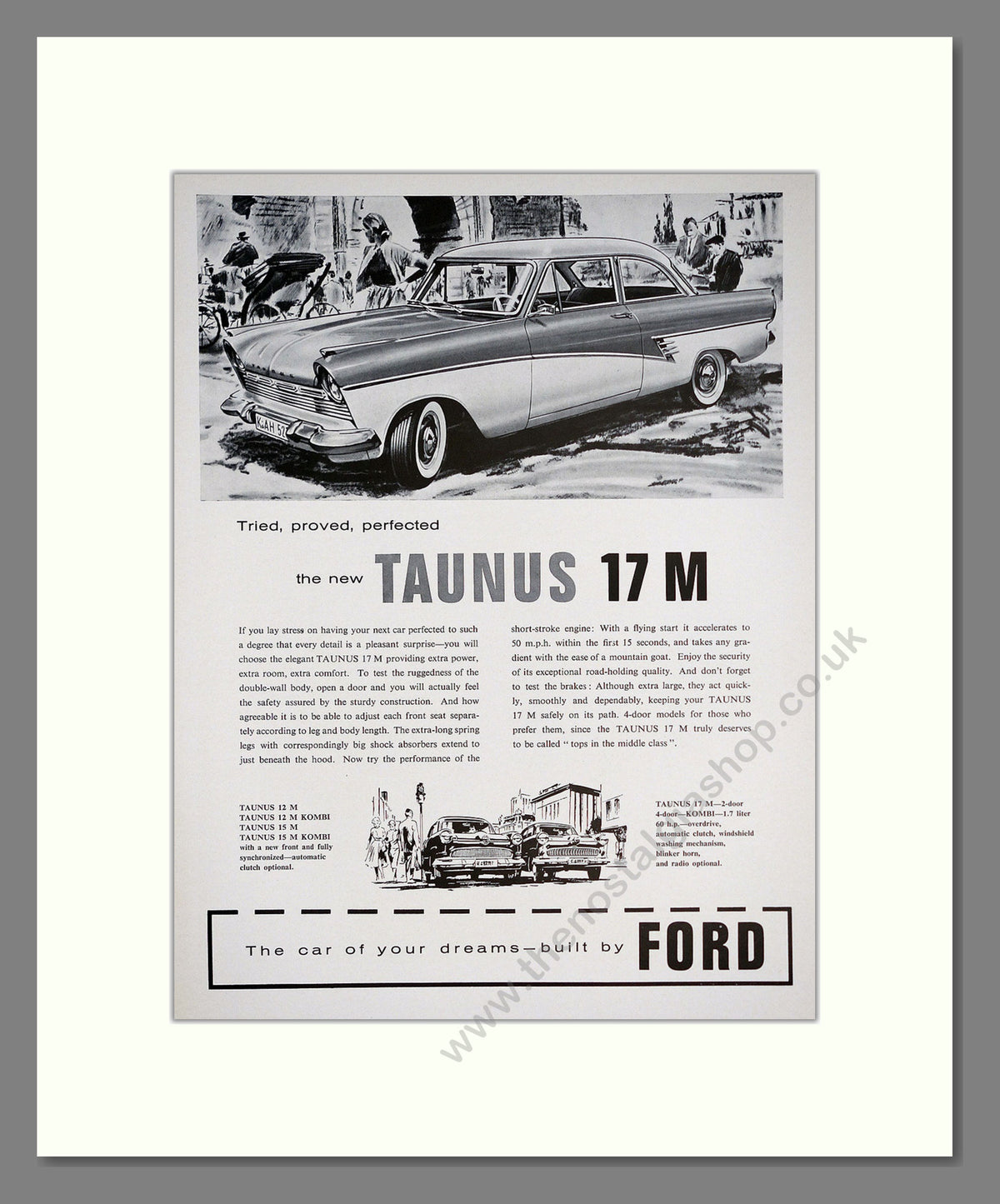Ford Taunus 17 M. Original Advert 1957 (ref AD304274)