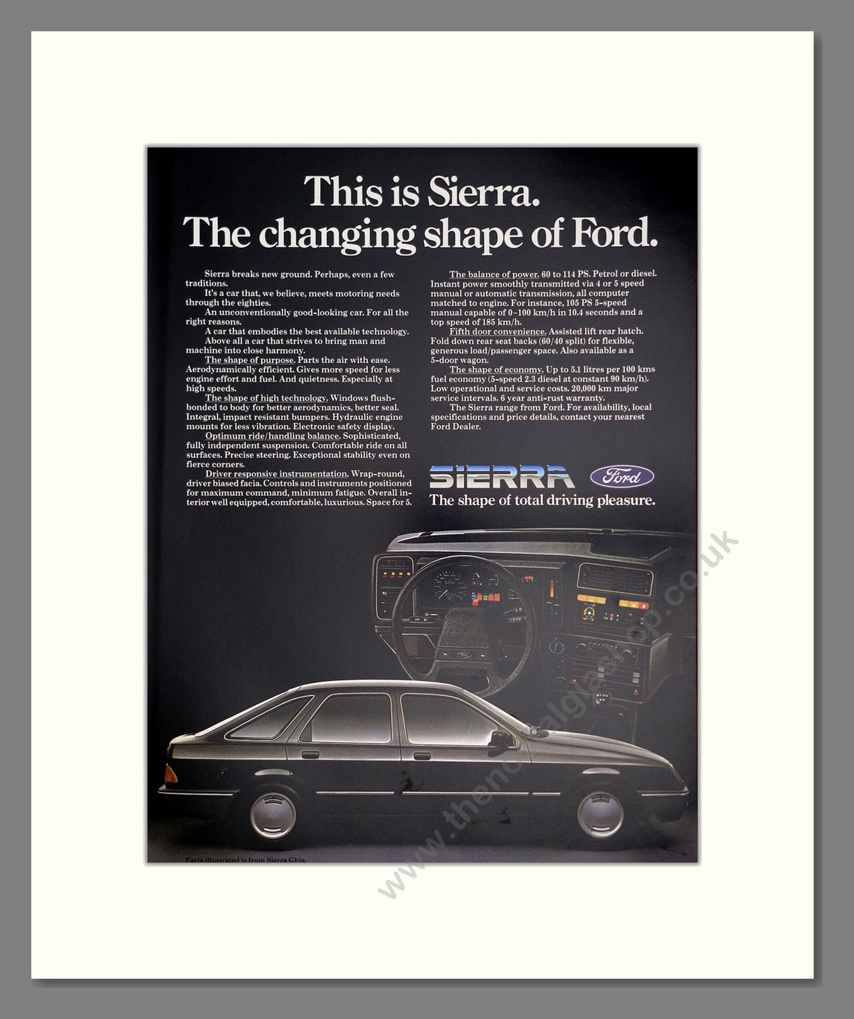 Ford Sierra. Original Advert 1982 (ref AD304275)