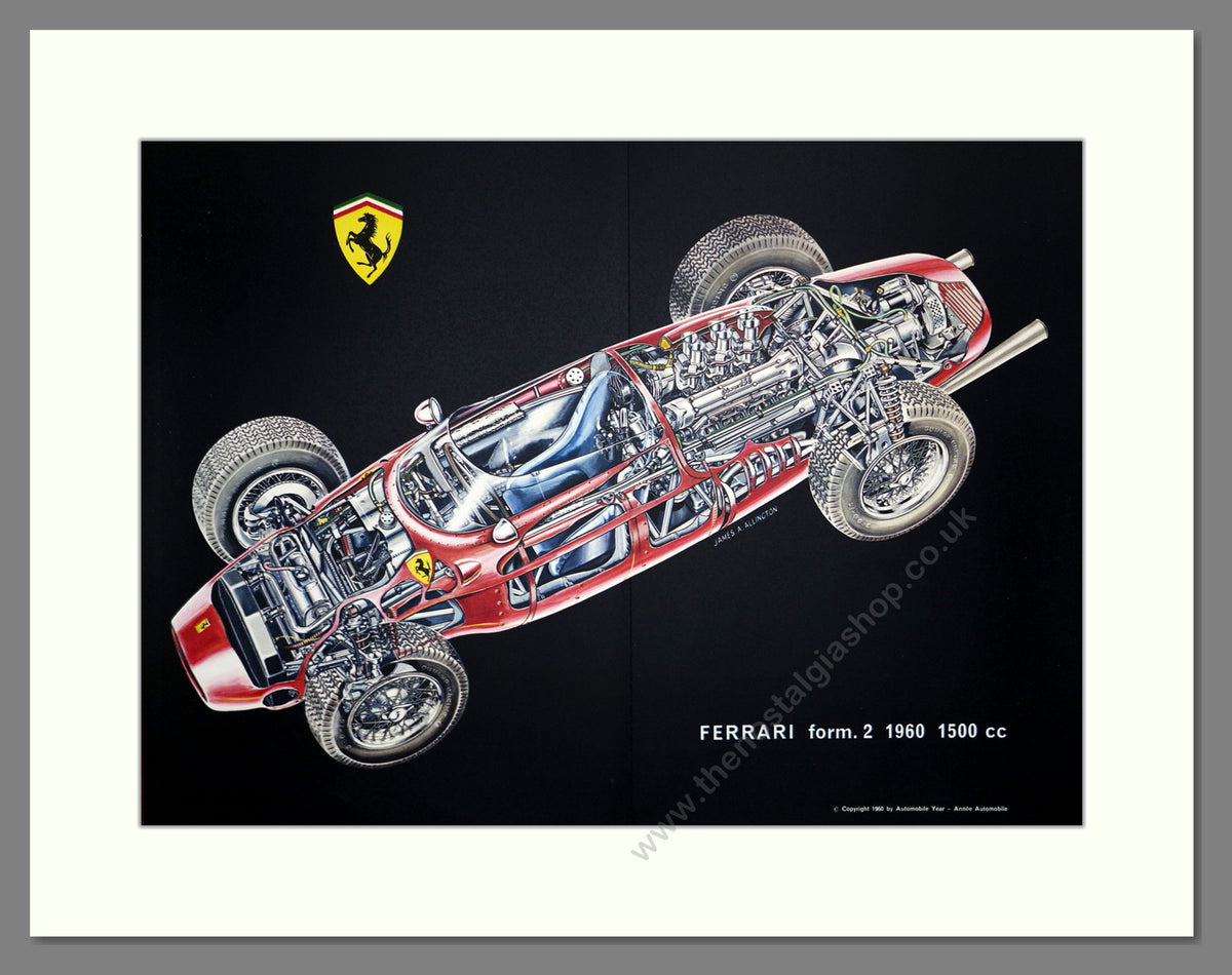 Ferrari Form.2 1960 1500cc, Cut away Illustration. Original Advert 1960 (ref AD304281)