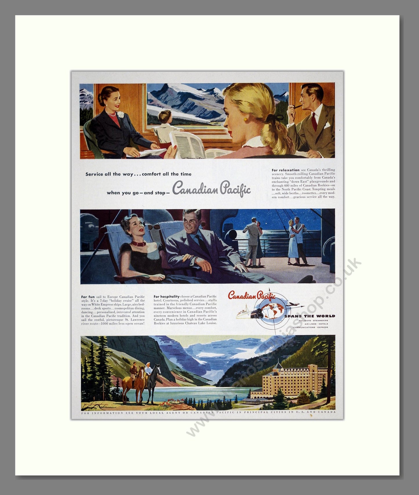 Canadian Pacific - Spans The World. Vintage Advert 1950 (ref AD303638)