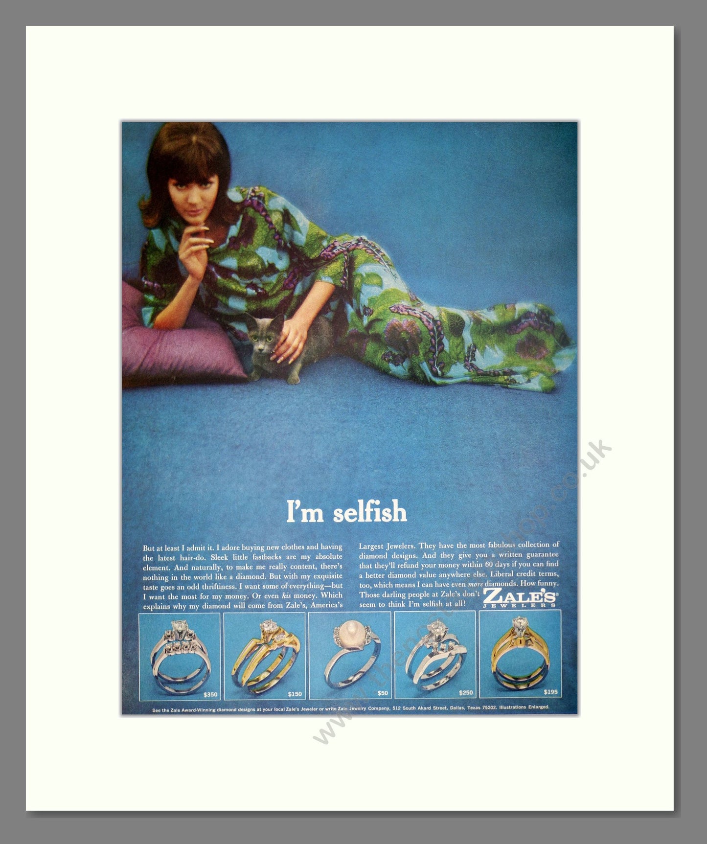 Zale's - Diamond Rings. Vintage Advert 1966 (ref AD303657)