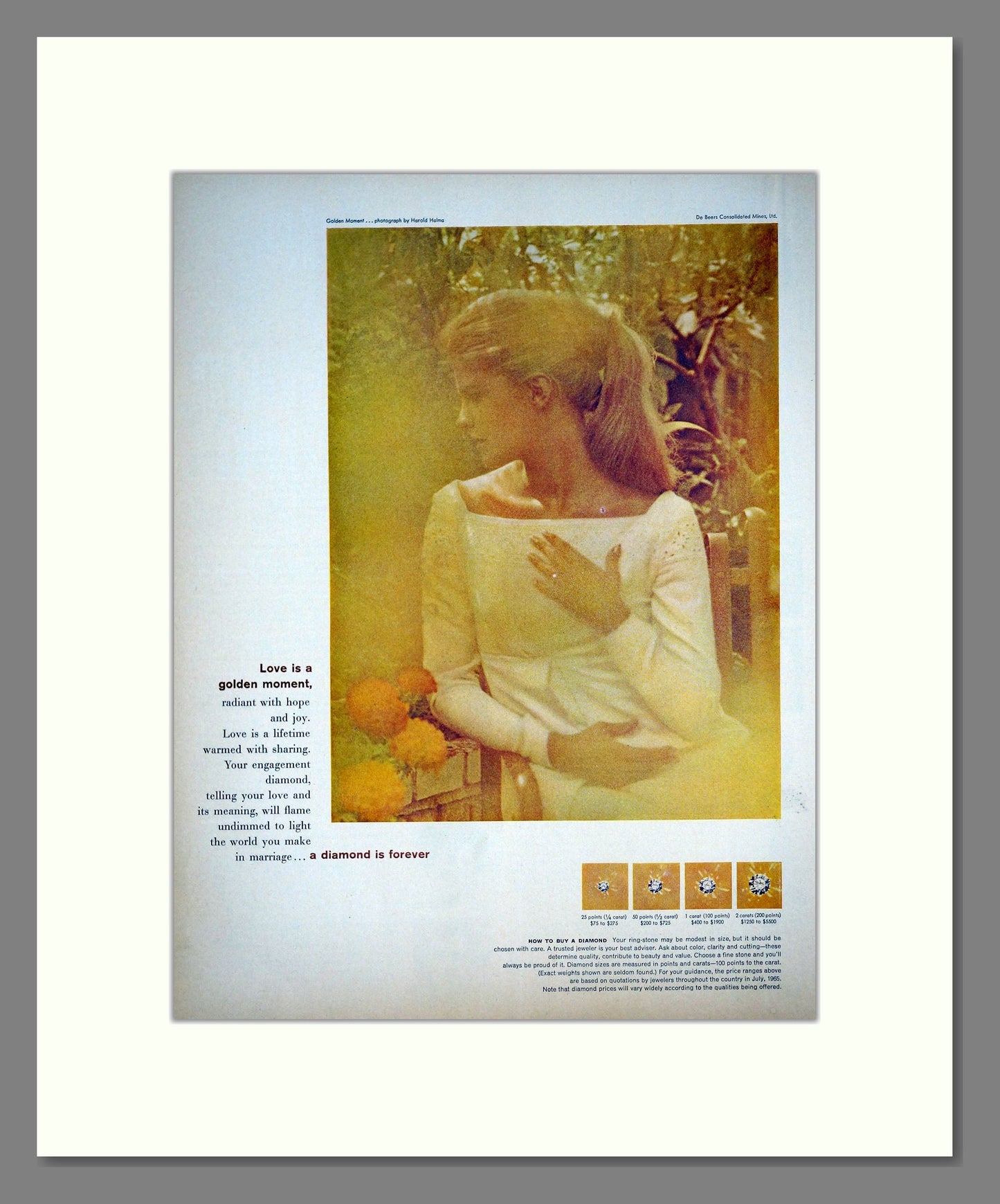 De Beers - A Diamond Is Forever. Vintage Advert 1965 (ref AD303666)