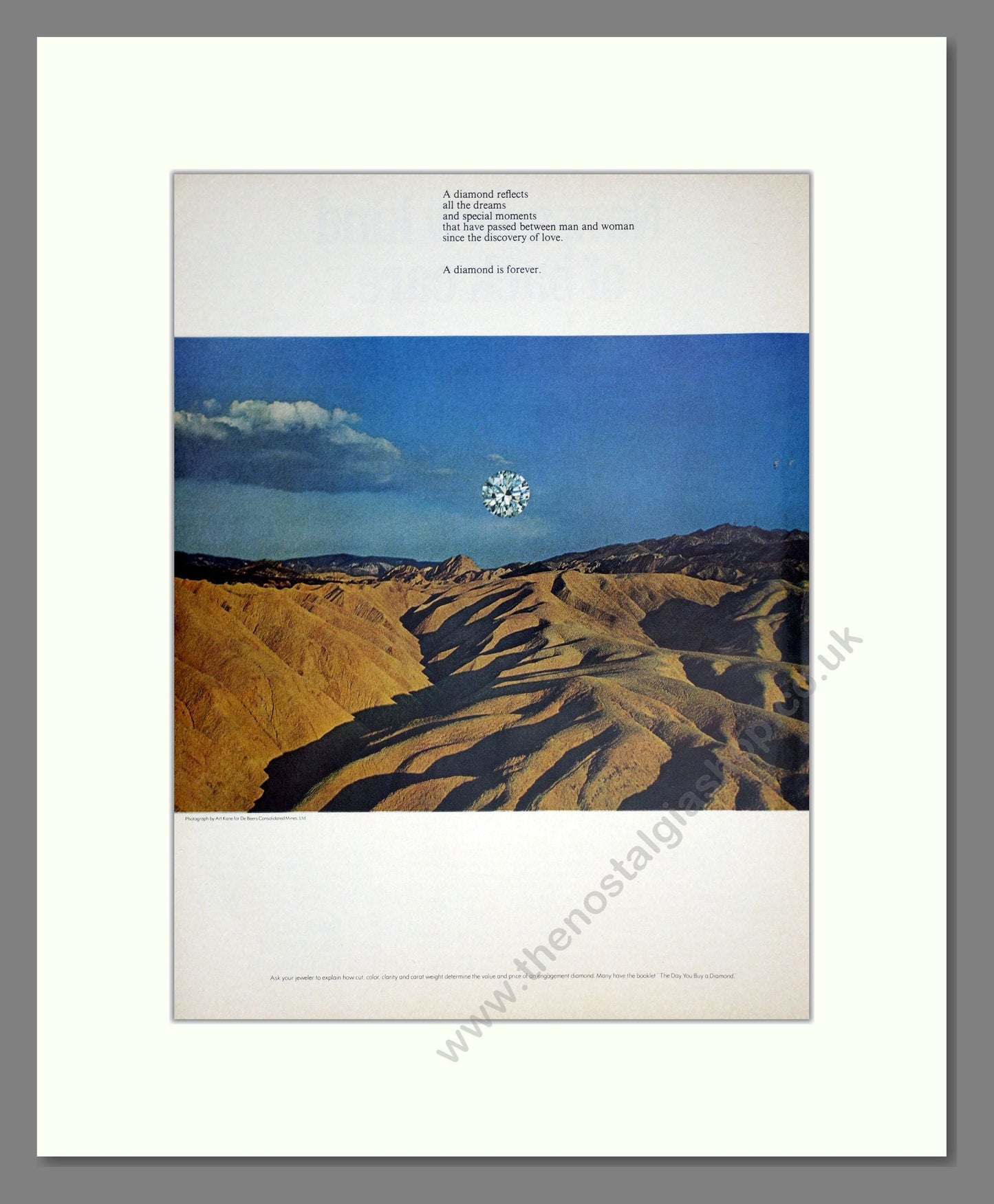 De Beers - A Diamond Is Forever. Vintage Advert 1969 (ref AD303668)