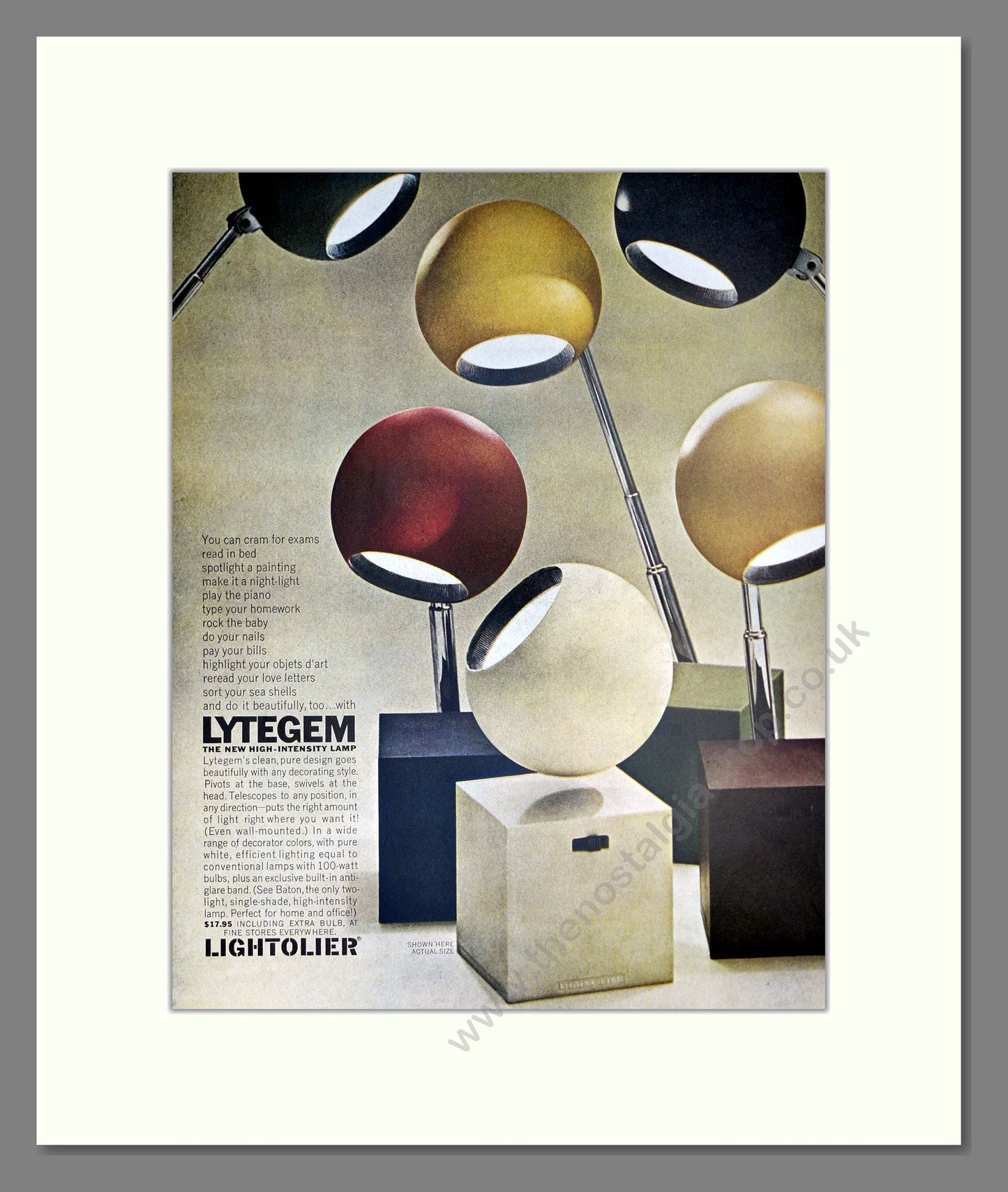 Lightolier - Lytegem Lamps. Vintage Advert 1965 (ref AD303677)
