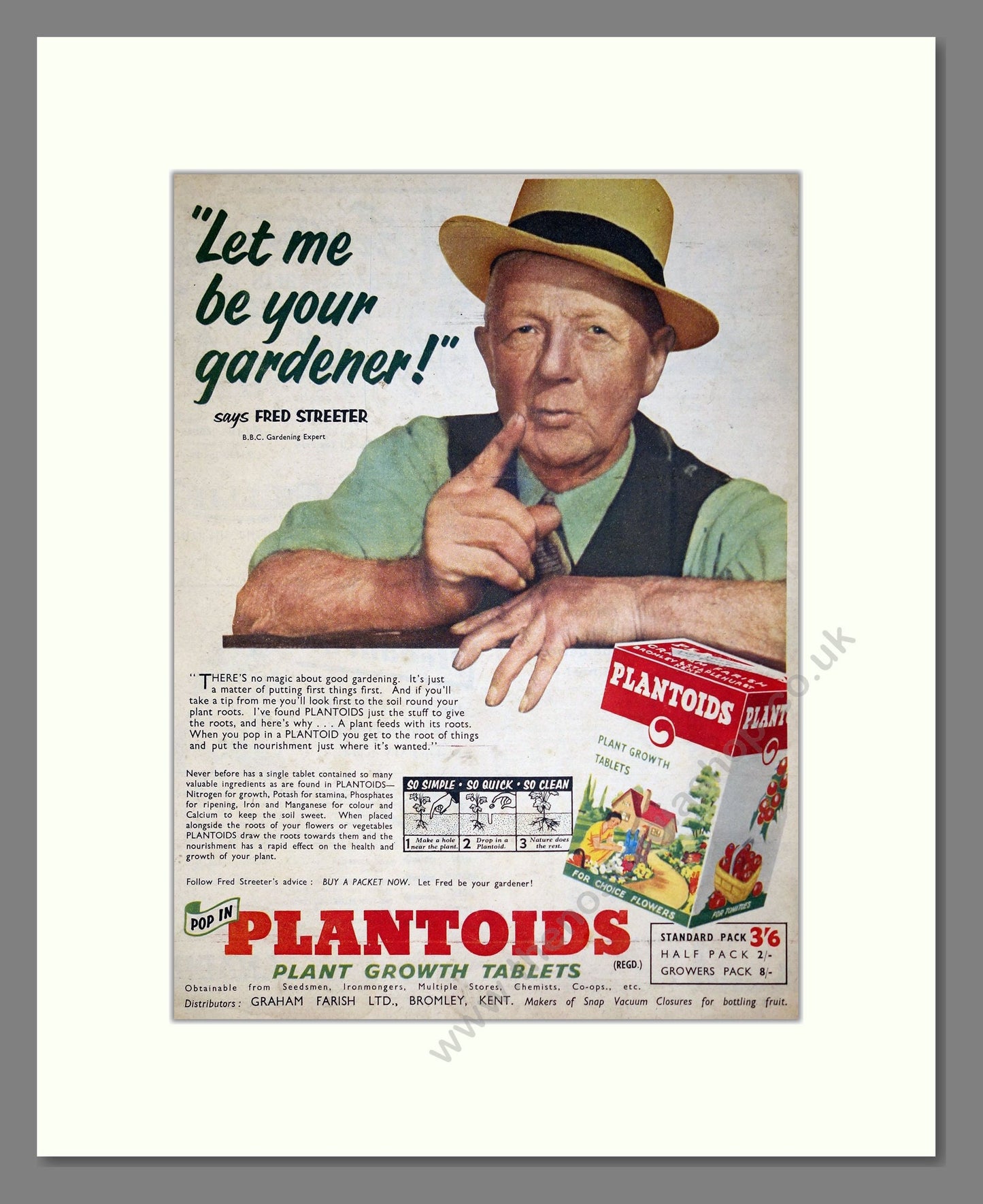 Plantoids - Plant Growth Tablets. Vintage Advert 1955 (ref AD303685)
