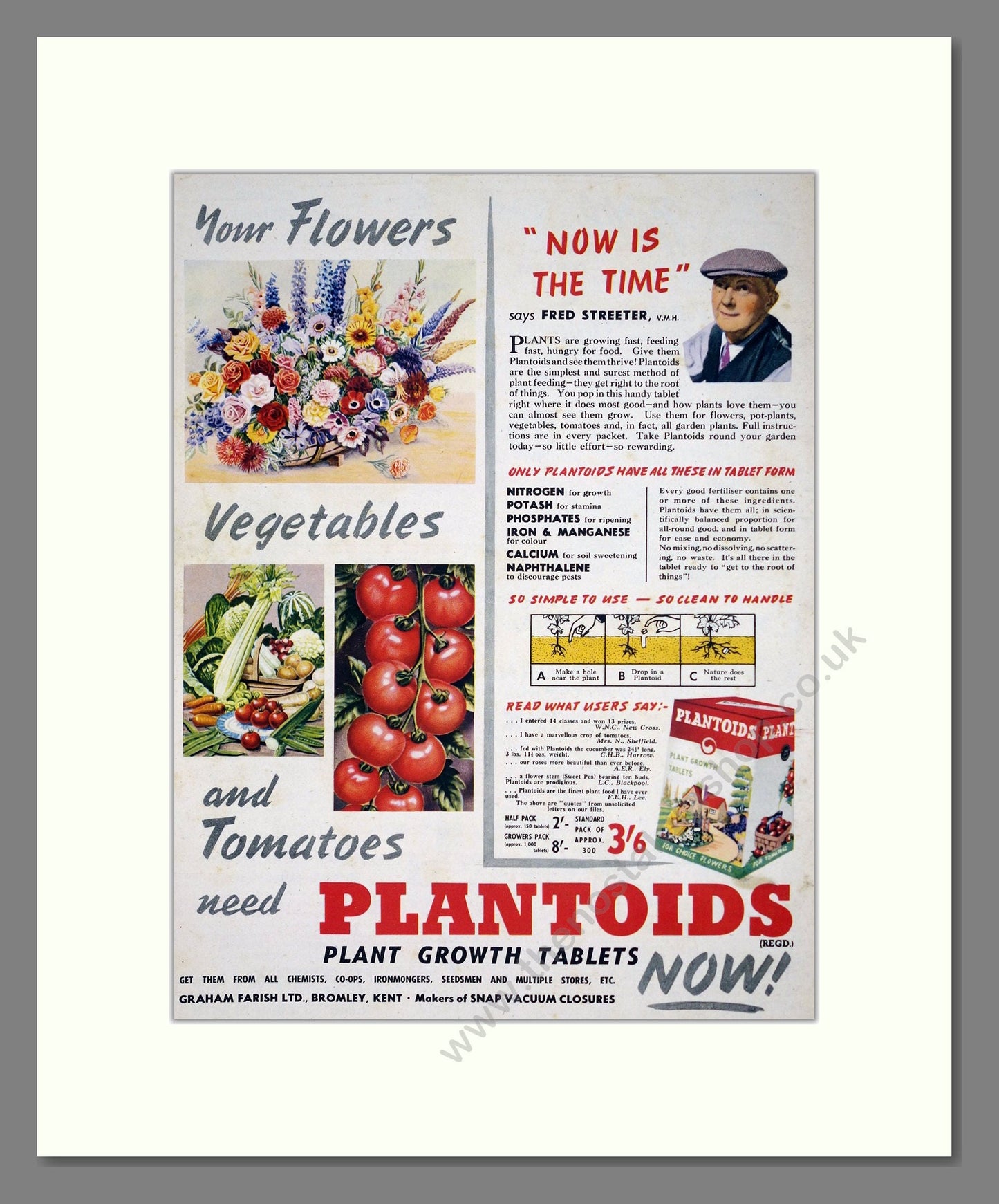 Plantoids - Plant Growth Tablets. Vintage Advert 1954 (ref AD303688)