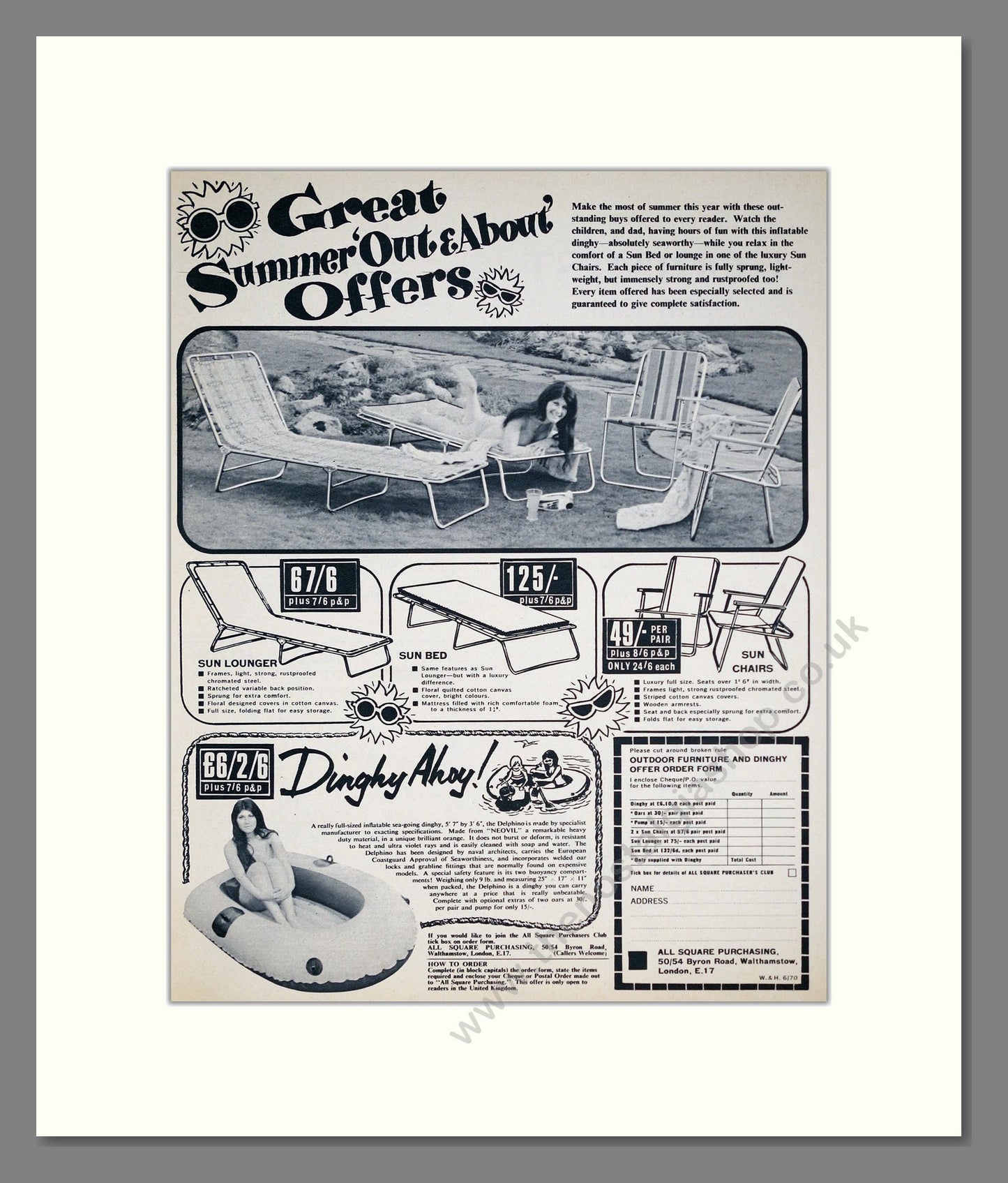 All Square - Summer Outdoor Offers. Vintage Advert 1970 (ref AD303689)
