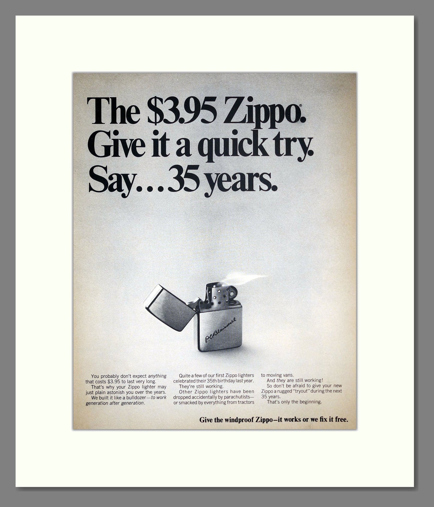 Zippo - Cigarette Lighters. Vintage Advert 1968 (ref AD303717)