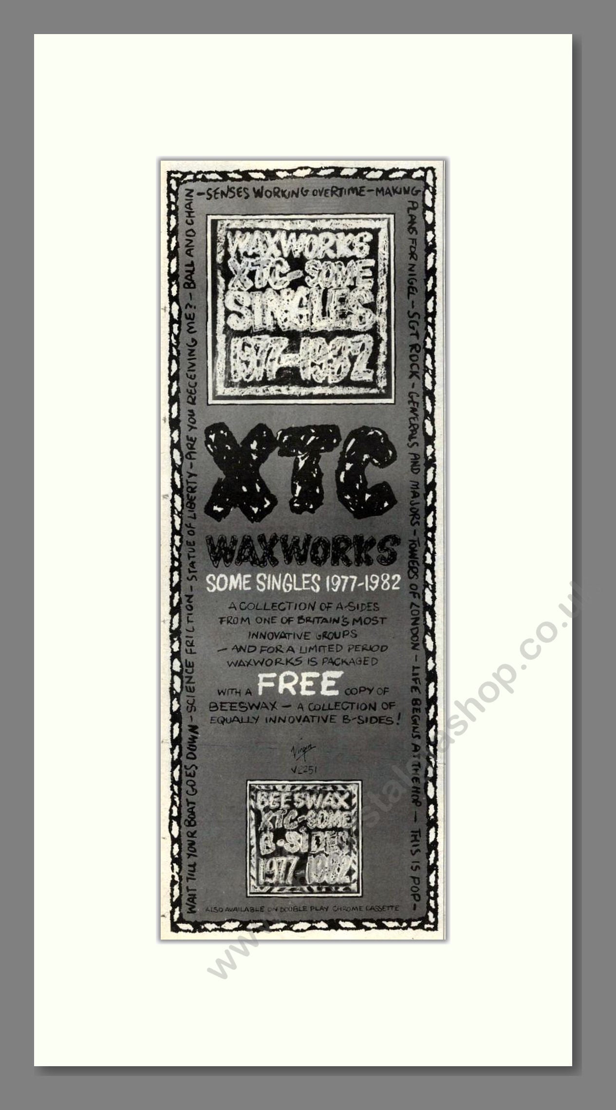 XTC - Waxworks. Vintage Advert 1982 (ref AD201623)