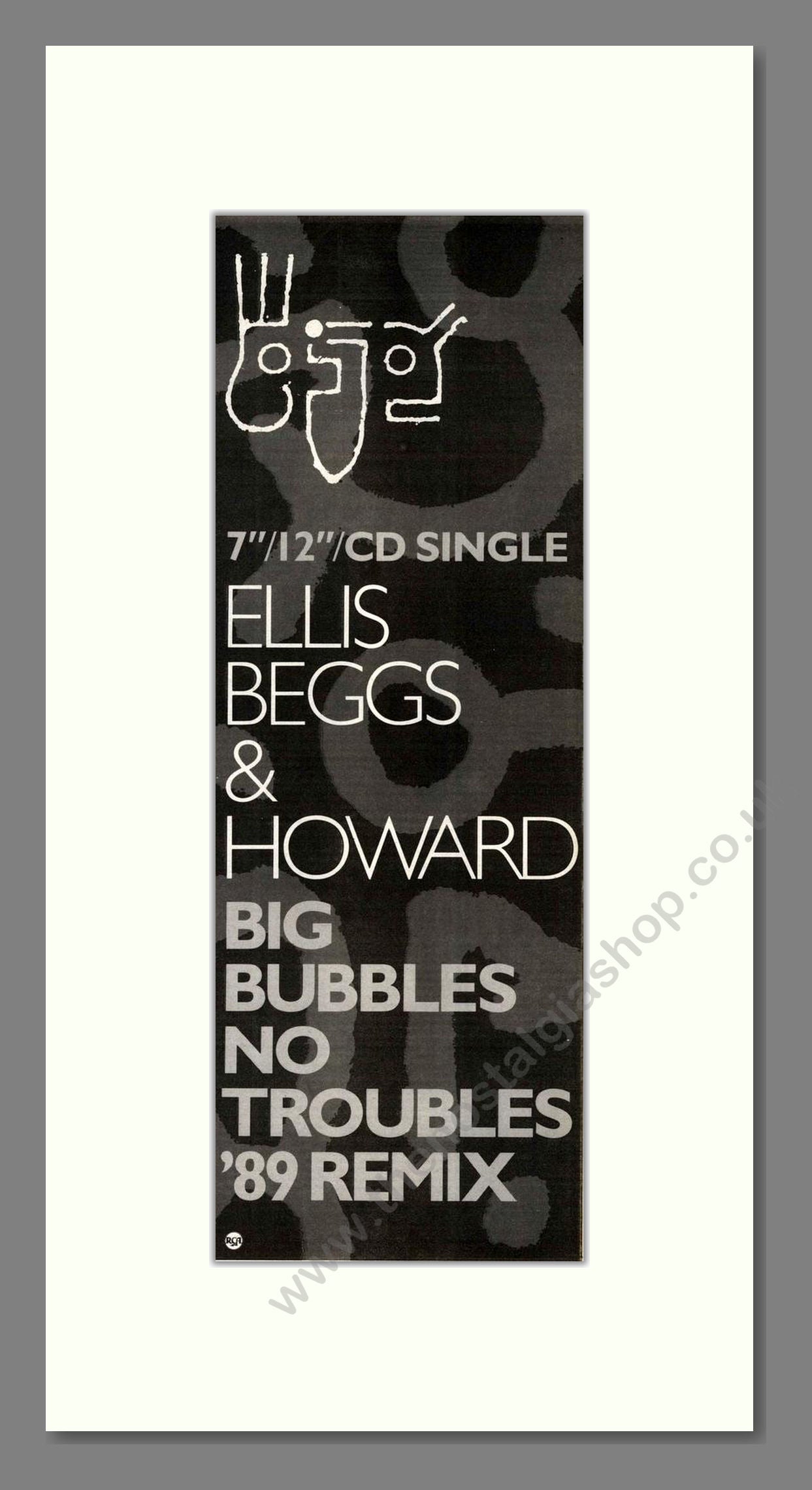 Ellis Beggs And Howard - Big Bubbles No Troubles. Vintage Advert 1989 (ref AD201643)