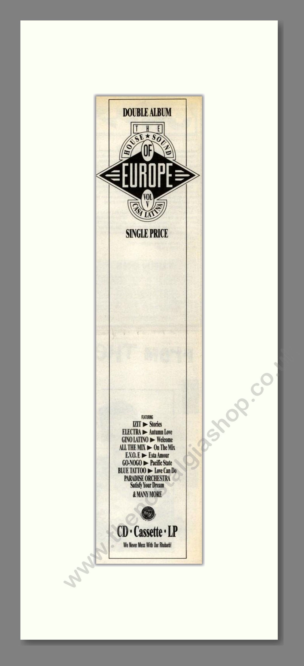 House Of Sound - Europe Casa Latina. Vintage Advert 1989 (ref AD201711)
