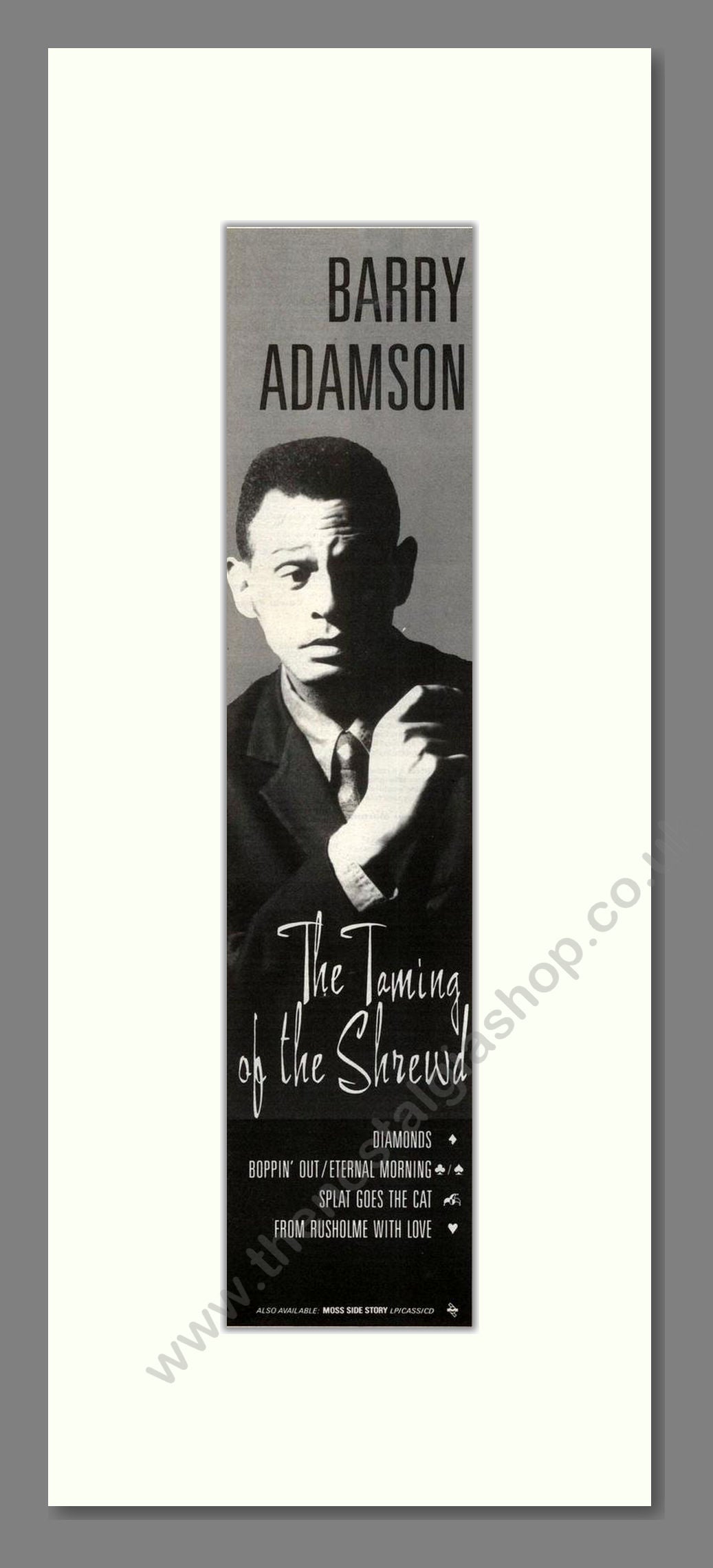 Barry Adamson - The Taming Of The Shrewd. Vintage Advert 1989 (ref AD201712)