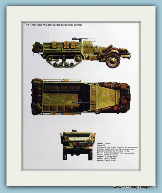 American M3 Armoured Personnel Carrier Print (ref PR497)