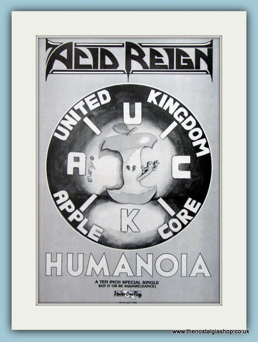 Acid Reign Humanoia 1989 Original Advert (ref AD3178)