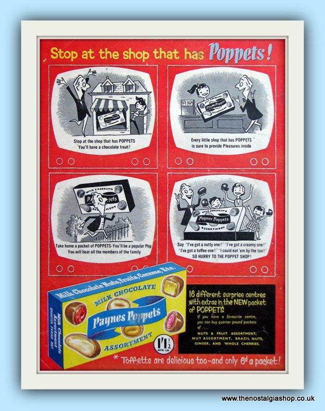 Paynes Poppets. Original Advert 1956 (ref AD8007)