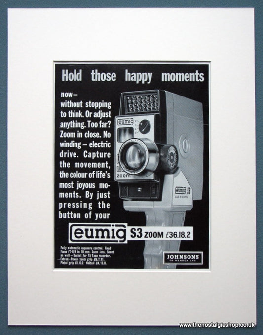 Eumig S3 Zoom Camera 1963 Original Advert (ref AD1049)