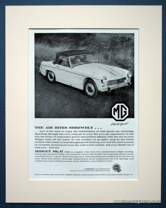 MG Midget Mk II Original advert 1965 (ref AD1365)
