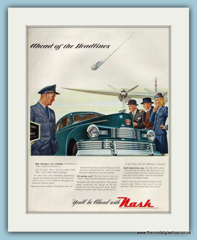 Nash Motors Original Advert 1946 (ref AD8317)