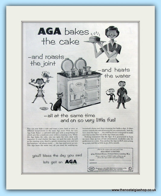 AGA Cooker. Original Advert 1956 (ref AD4750)