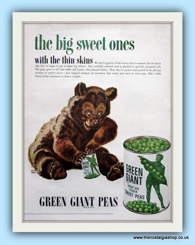 Green Giant Peas. Original Advert 1950s (ref AD8126)