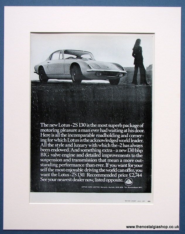Lotus + 2S 130 1971 Original Advert (ref AD 1671)