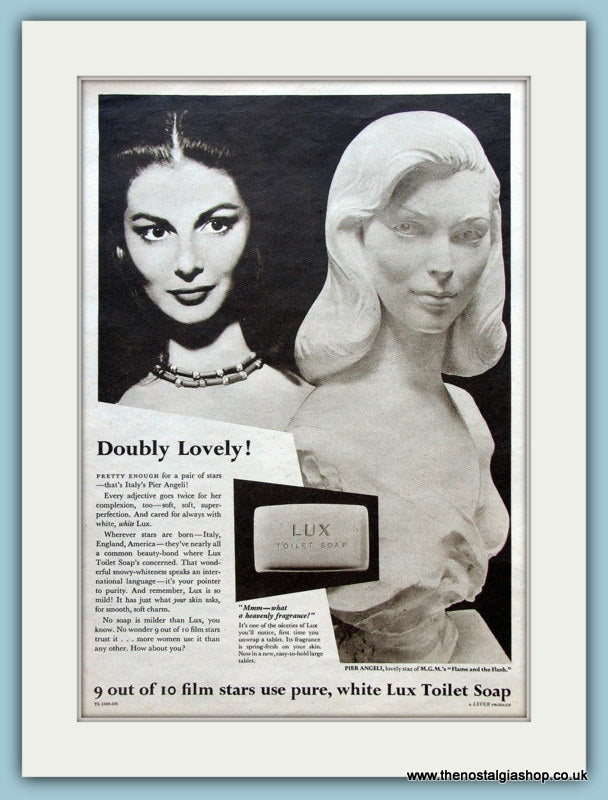 Lux Soap featuring Pier Angeli. Original Advert 1955 (ref AD3587)