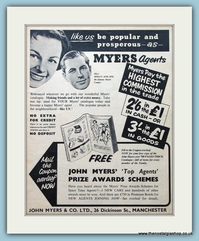 John Myers Catalogue Original Advert 1960 (ref AD4586)
