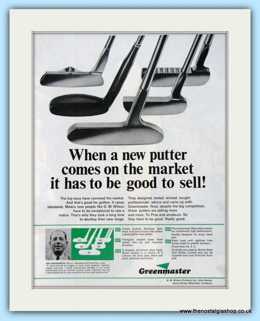 Greenmaster Putters. Original Advert 1967 (ref AD4994)