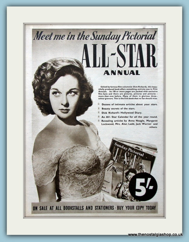 Sunday Pictorial All Star Annual Original Advert 1950 (ref AD4554)