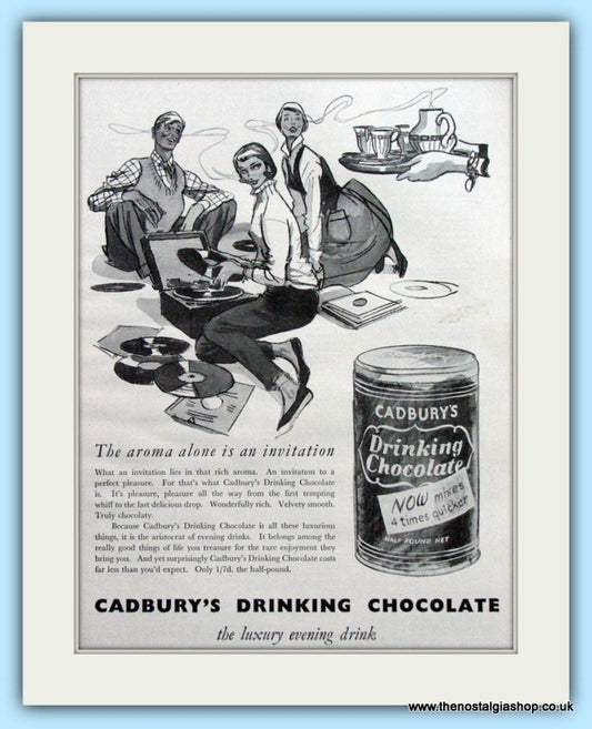 Cadbury's Drinking Chocolate Original Advert 1955 (ref AD4836)