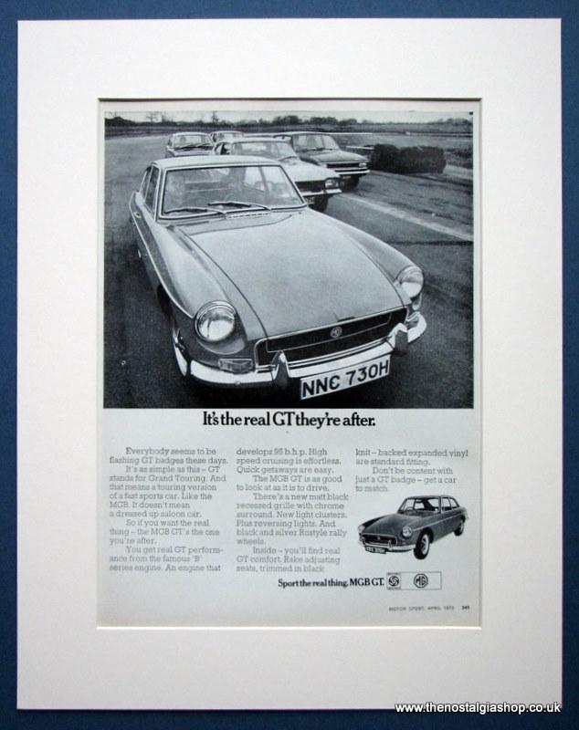 MGB GT. Set of 2 Original adverts 1967 & 1970. (ref AD1366)