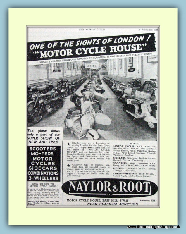 Naylor & Root Dealers Original Advert 1956 (ref AD6598)