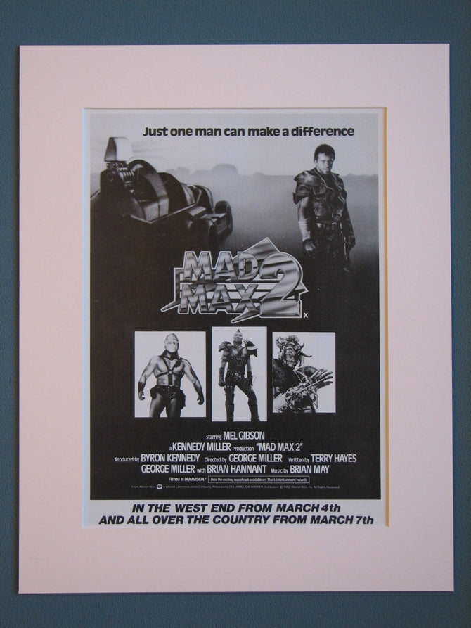 Mad Max 2 Original advert 1982 (ref AD405)