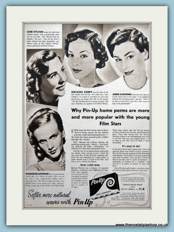 Pin-Up Home Perm Original Advert 1950 (ref AD3642)