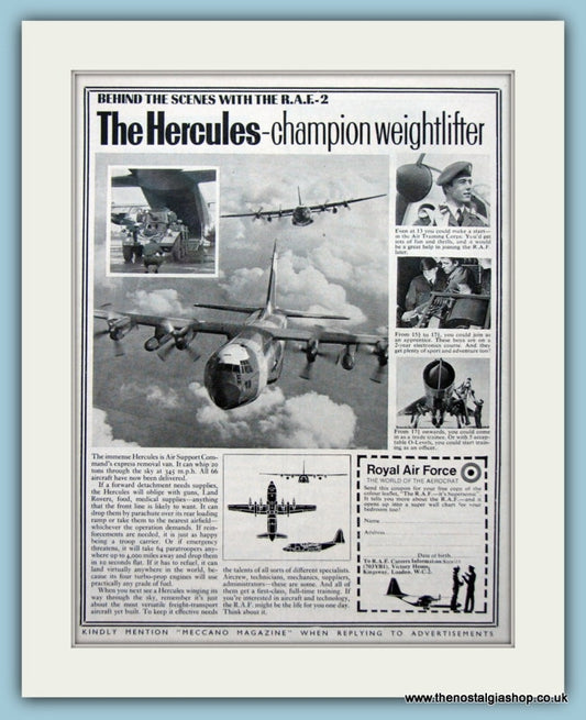 R.A.F The Hercules Original Advert 1969 (ref AD6270)