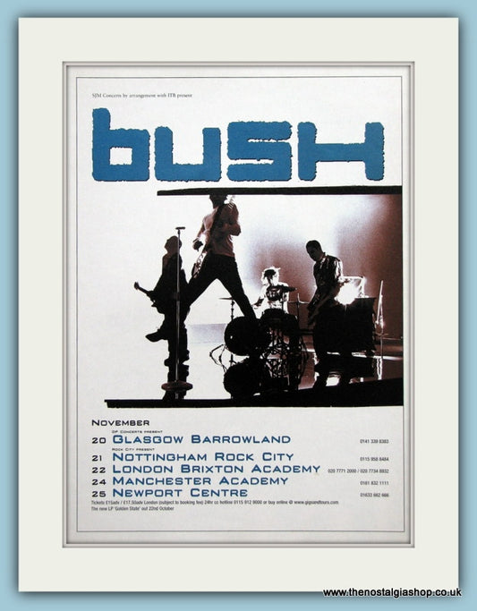 Bush Tour Dates November 2001 Original Music Advert (ref AD3514)